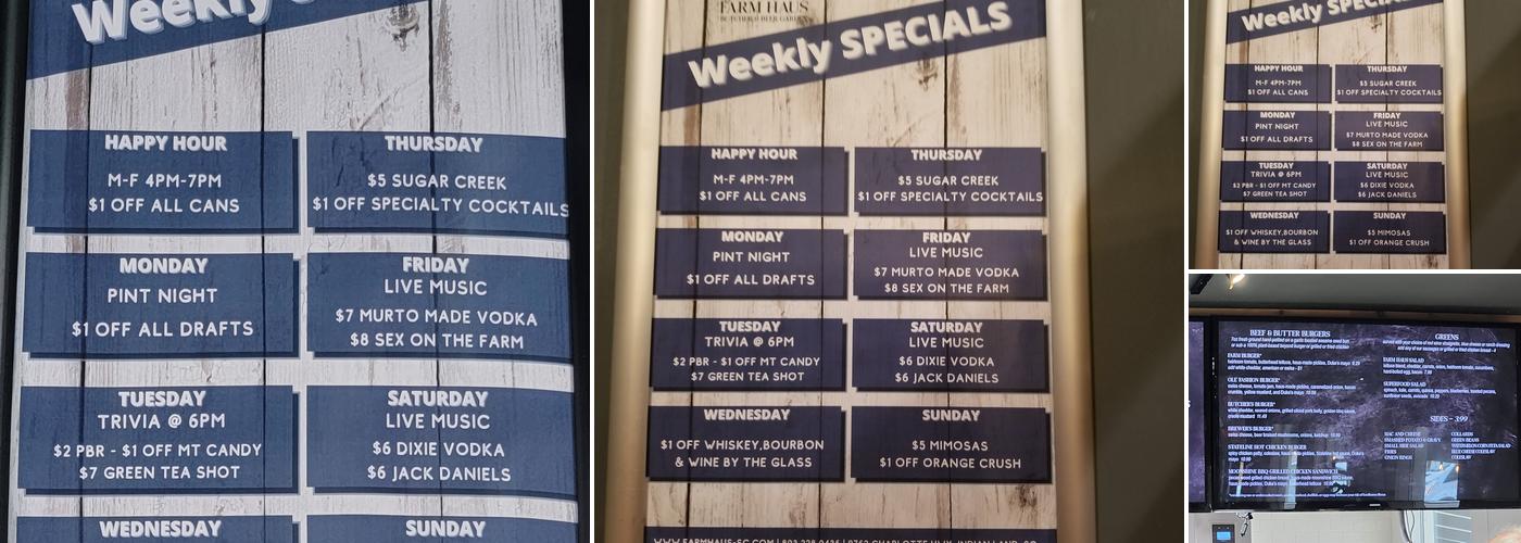 Carolina Butcher & Beer Garden Menu