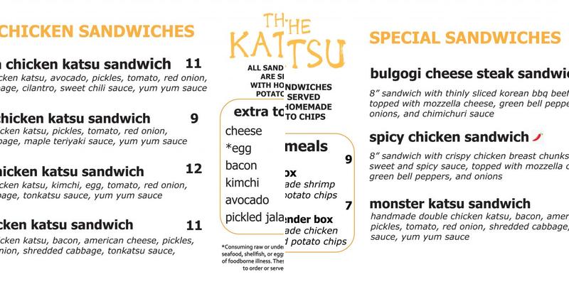 The Katsu Menu