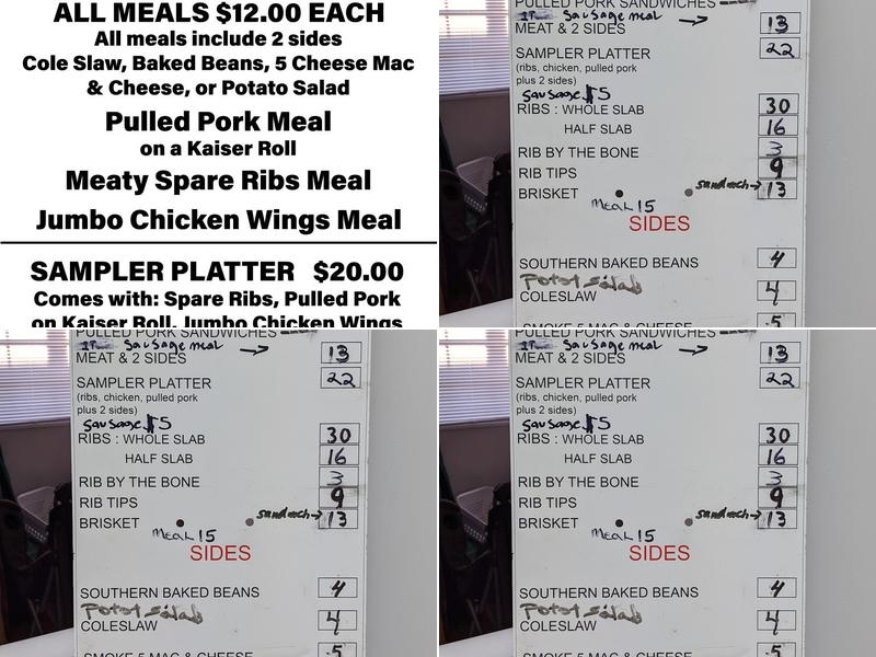 D's & C's Barbeque Menu