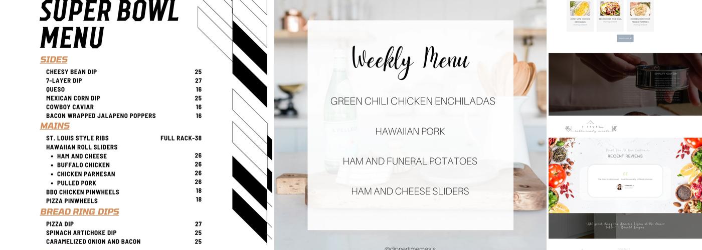 Dinnertime Meals Menu