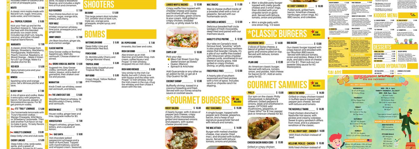 Harley's Hideaway Bar & Grill Menu