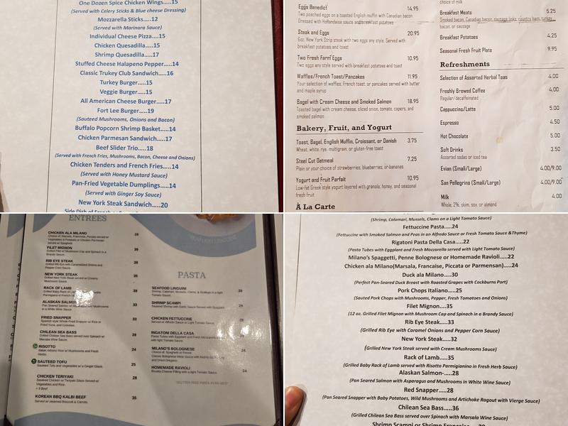 Caffe Milano Menu