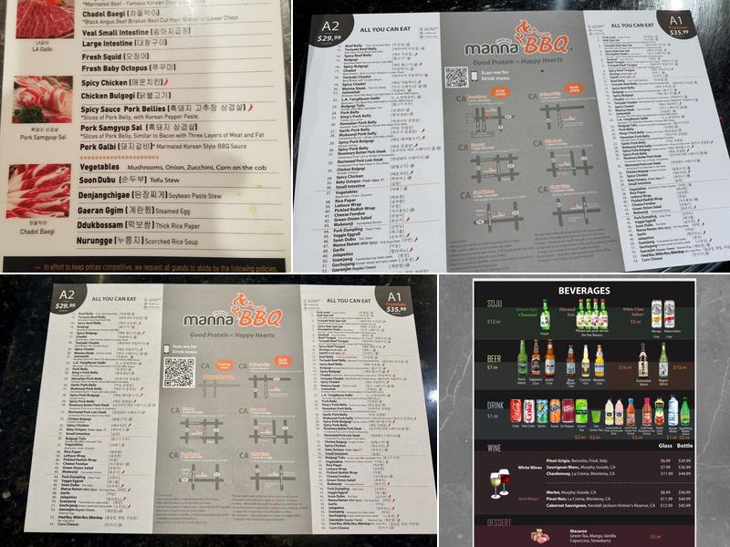 Manna BBQ Menu