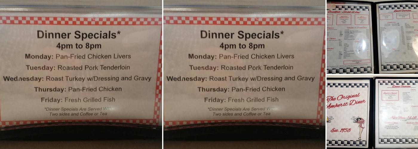 Amherst Diner Menu