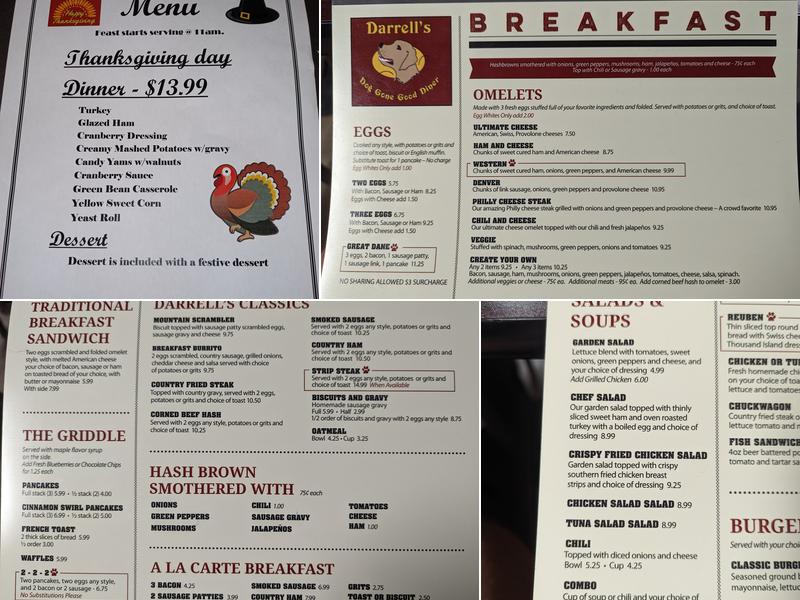 Darrell's Diner Menu