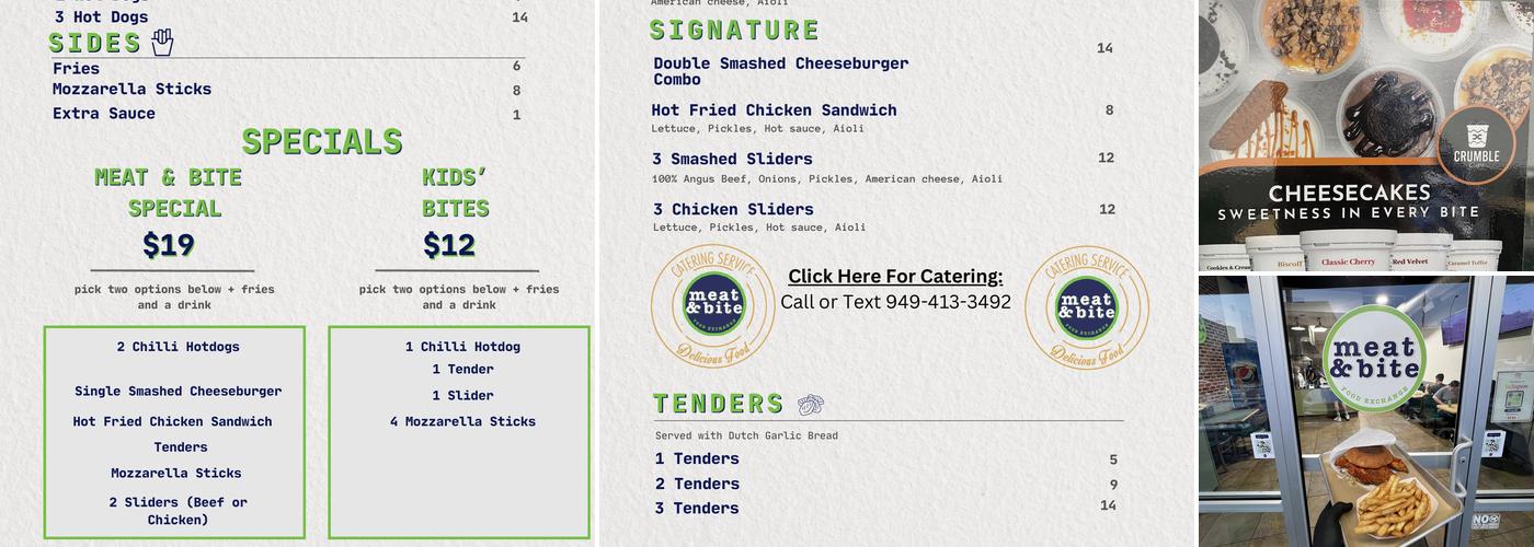 Meat & Bite Menu