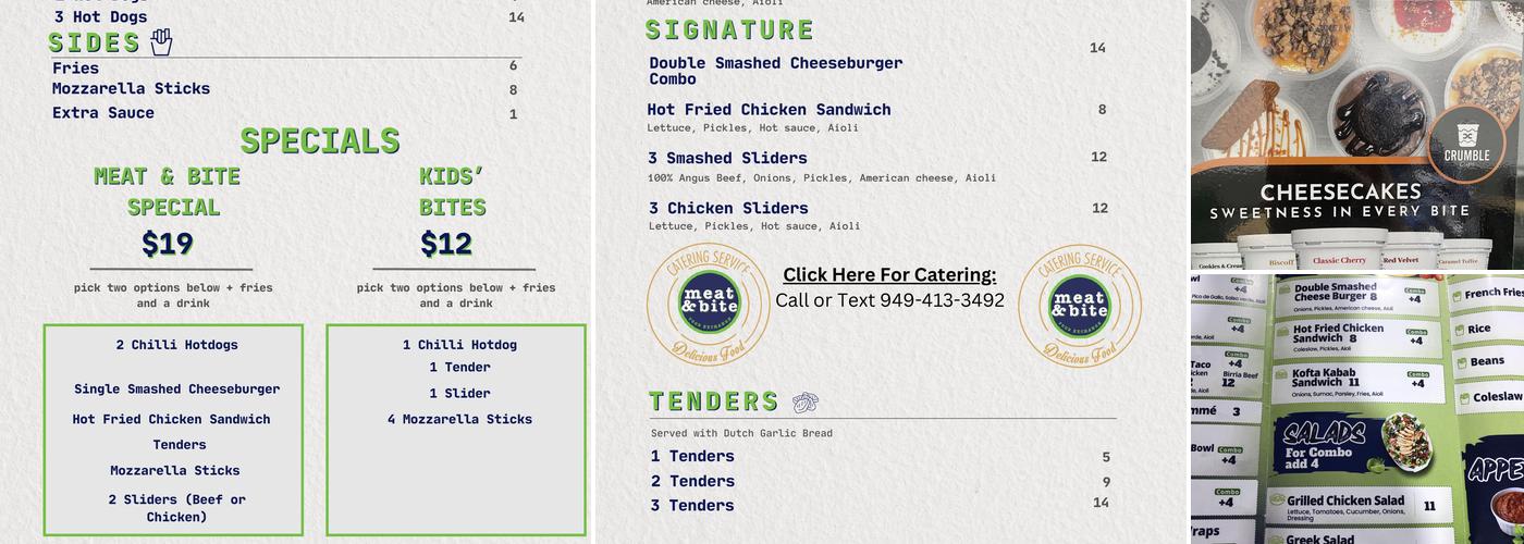 Meat & Bite Menu
