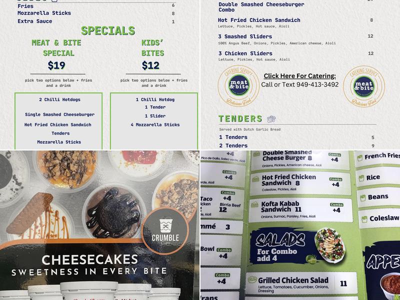 Meat & Bite Menu