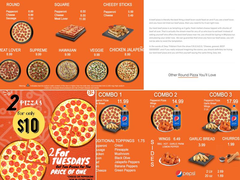 BK Pizza Menu