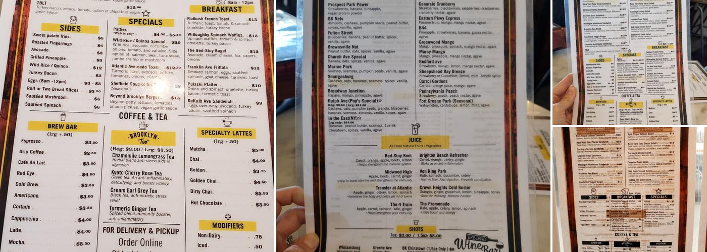 BKLYN Blend Menu