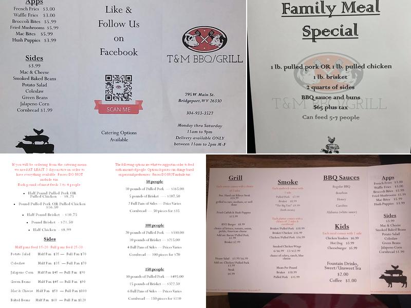 T & M BBQ/Grill Menu