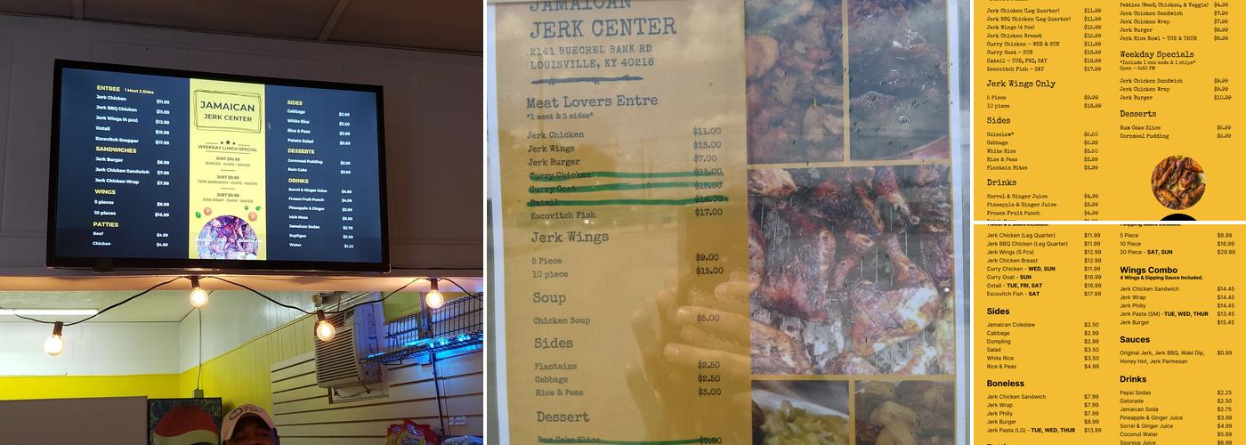 Jamaican Jerk Center Menu