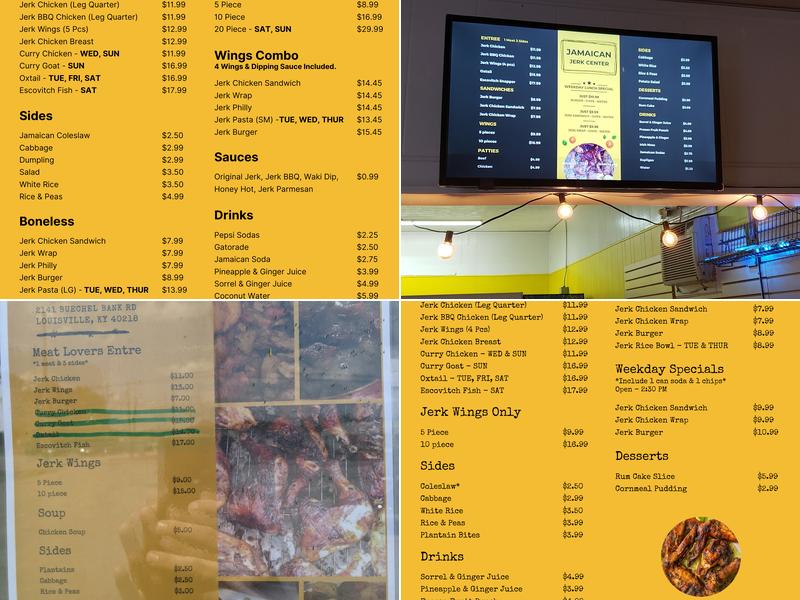 Jamaican Jerk Center Menu