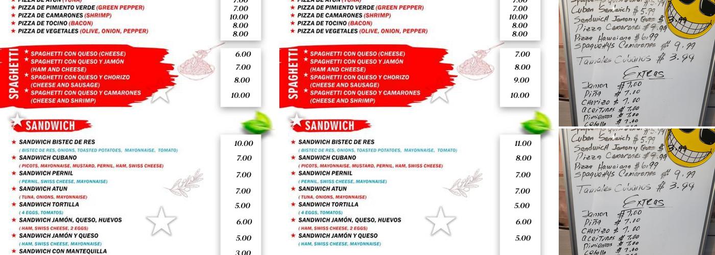 Dos Hermanos Havana (Pizza Cubana) Menu