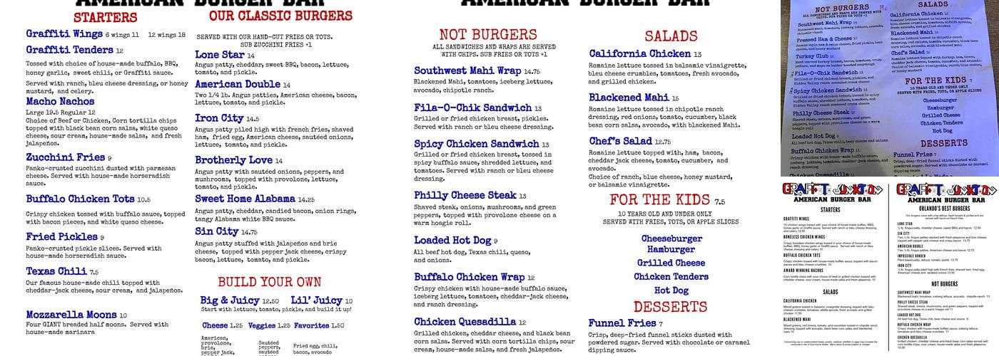 Graffiti Junktion Curry Ford Menu