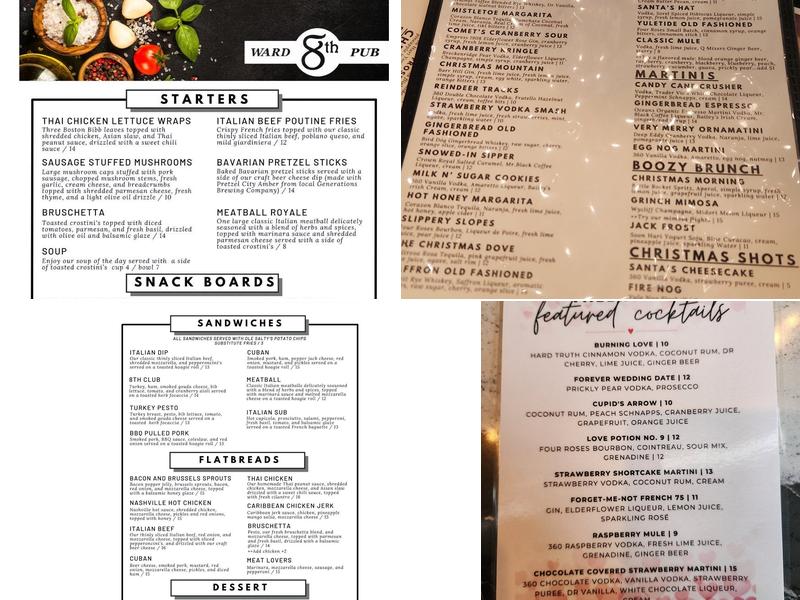8th Ward Pub Menu