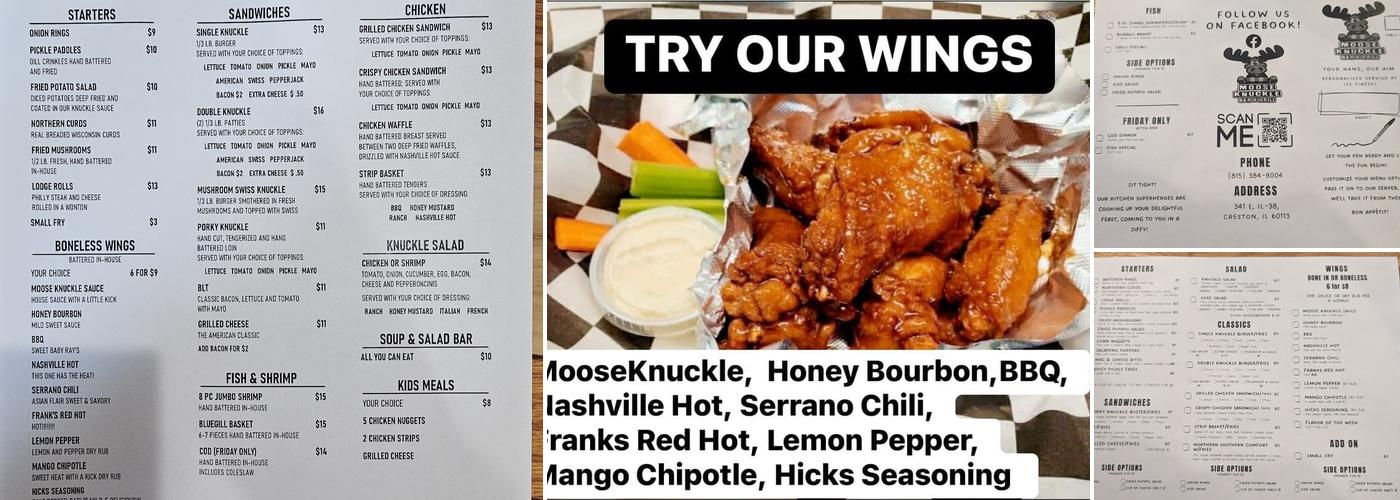 Moose Knuckle Bar and Grill Menu