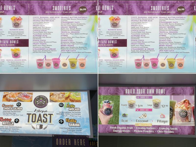 Acai Express Menu
