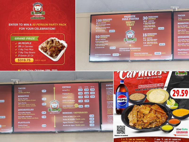 Carnitas El Rincon - Folsom Menu