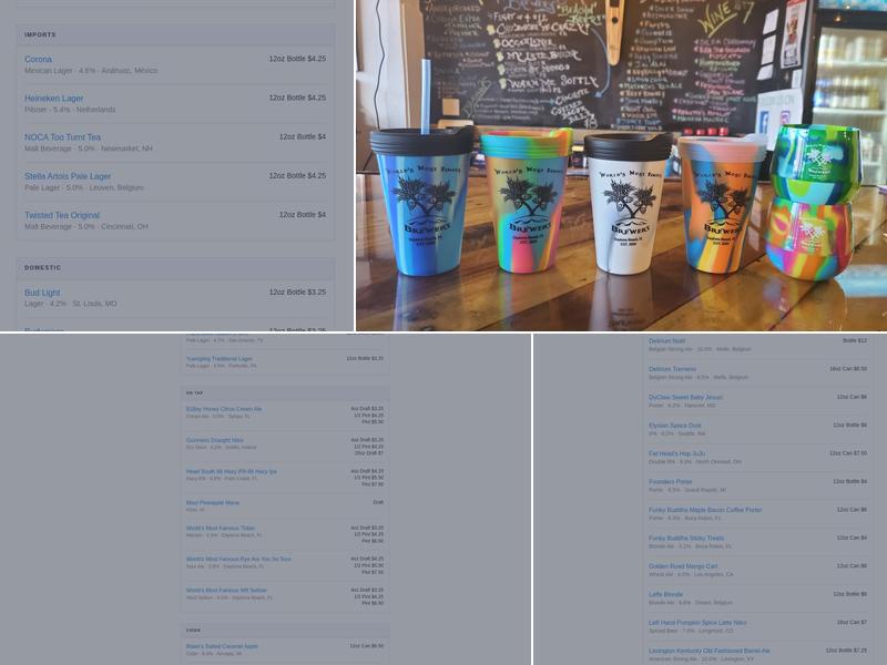 World's Most Famous Brewery Menu