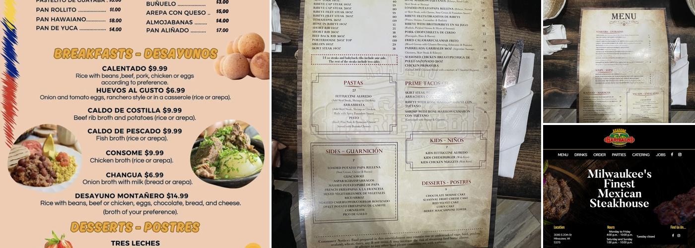 Asadero Fiesta Garibaldi Menu