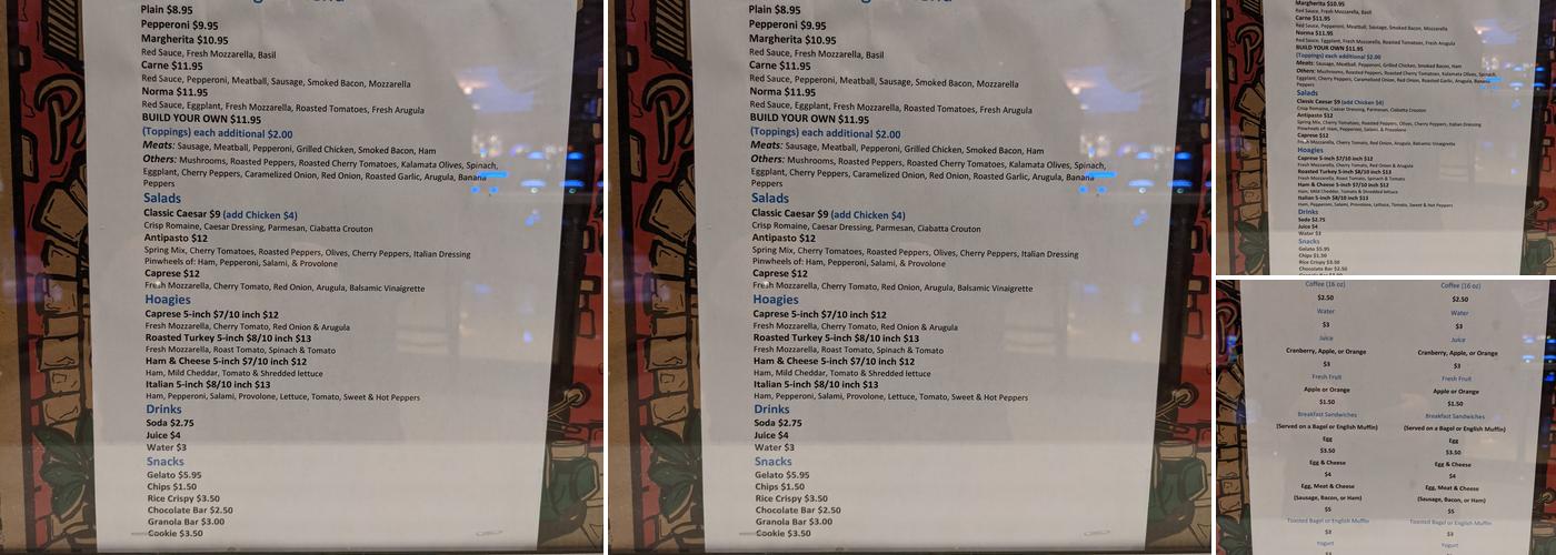 Pizzeria Montagna Menu