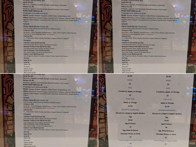 Pizzeria Montagna Menu