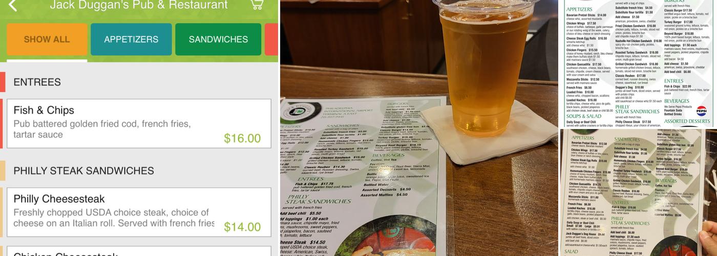 Jack Duggan’s Menu