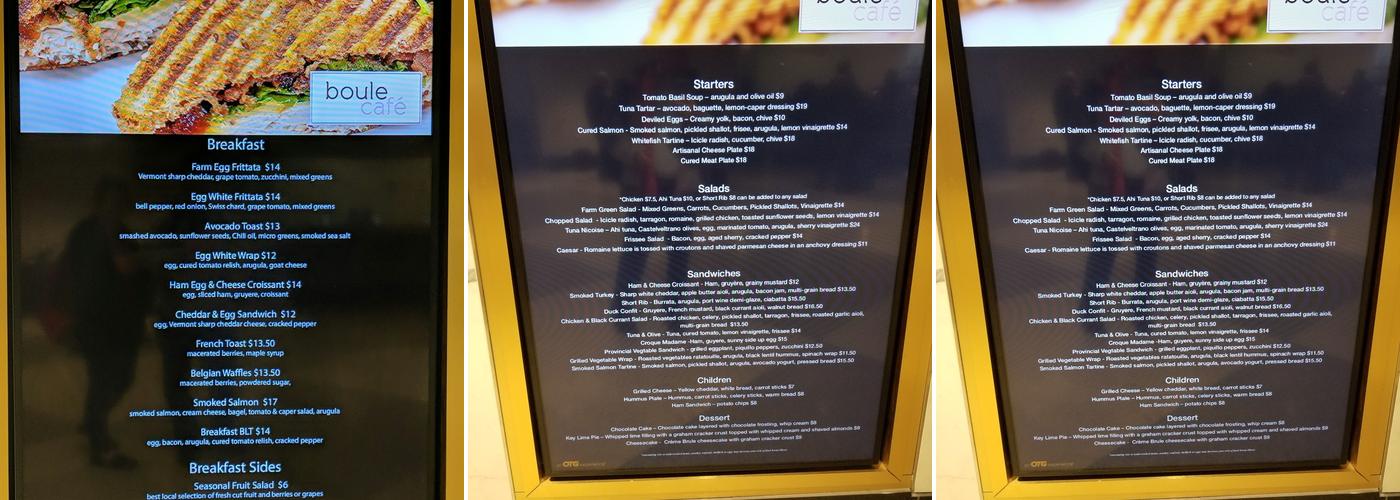 Boule Cafe Menu
