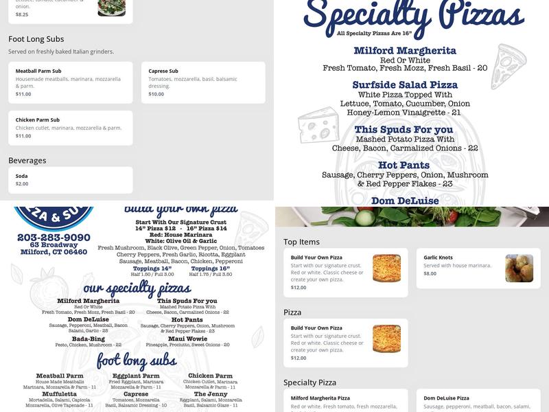 Walnut Beach Pizza & Subs Menu