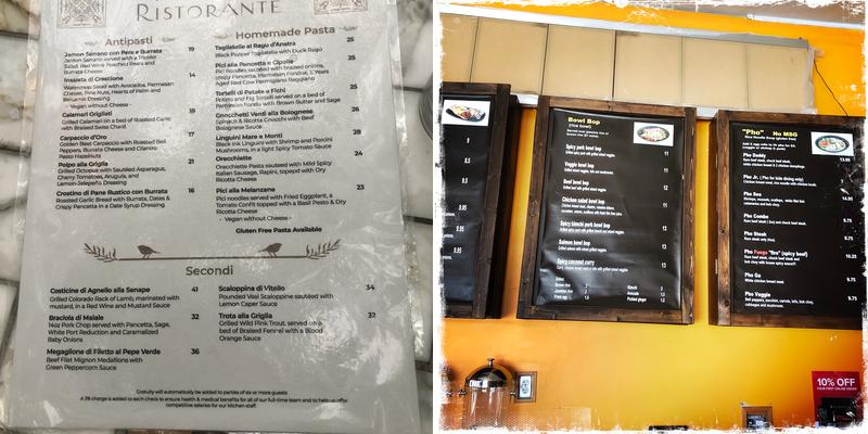 Piccolo Santa Monica Menu