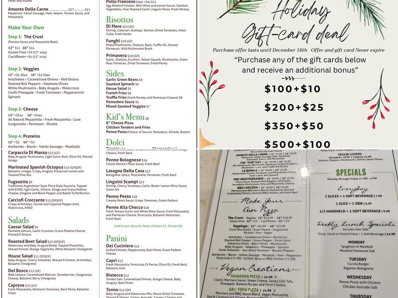 Cucina Palm Beach Gardens Menu