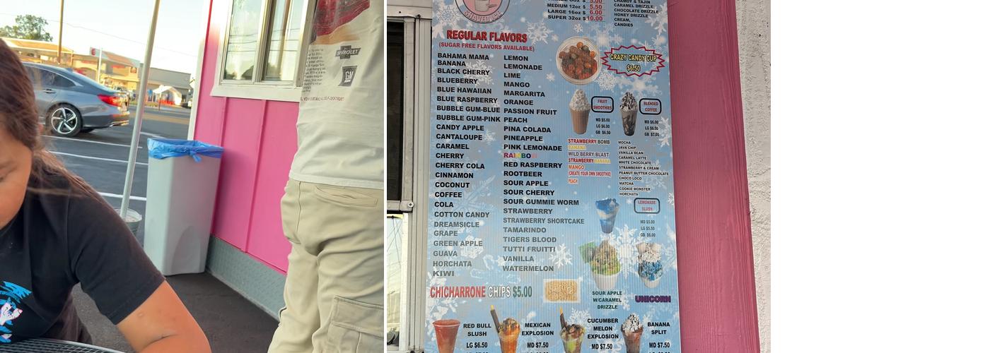 Heaven Snow Shaved Ice Menu
