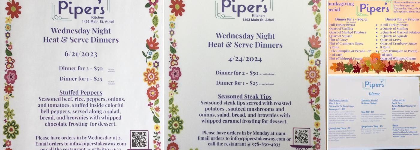Piper's Menu