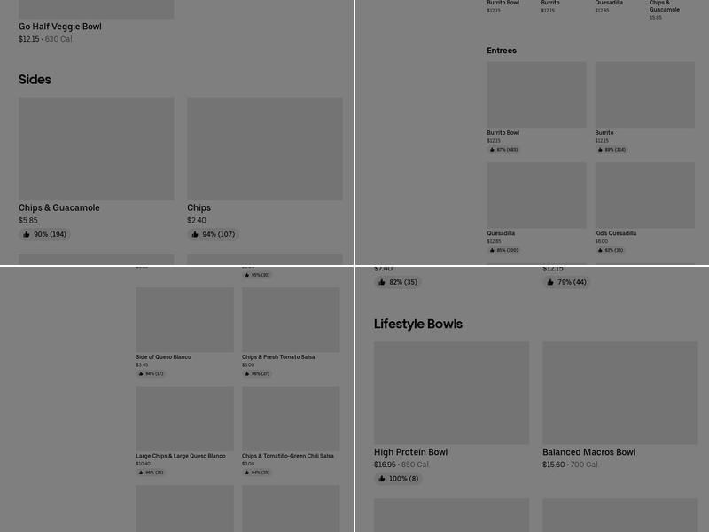 Chipotle Mexican Grill Menu