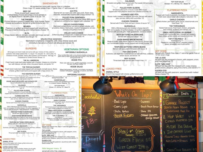 Lake Arrowhead Sports Grille Menu