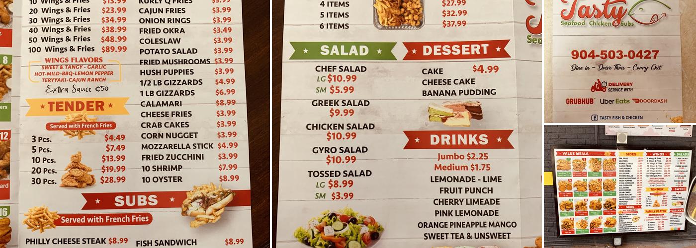 tasty fish & chicken Menu