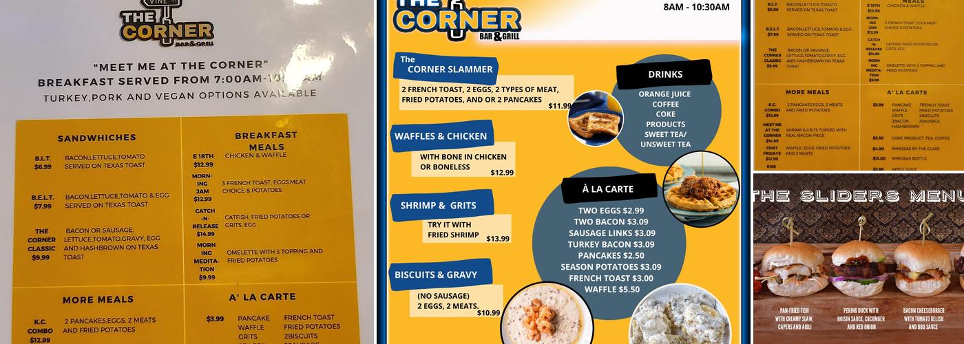 The Corner Bar & Grill Menu