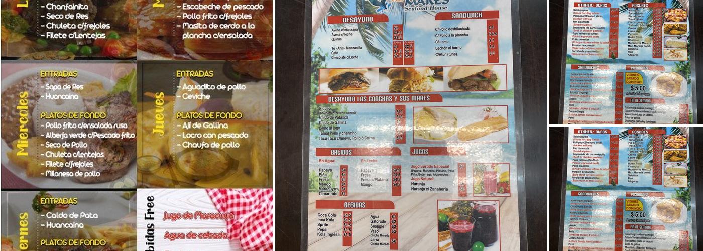 LAS CONCHAS Y SUS MARES 2 Menu