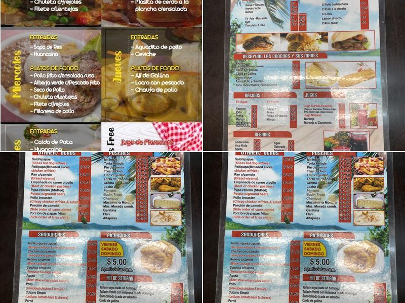 LAS CONCHAS Y SUS MARES 2 Menu