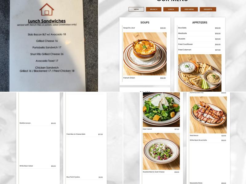 Home Kitchen Menu
