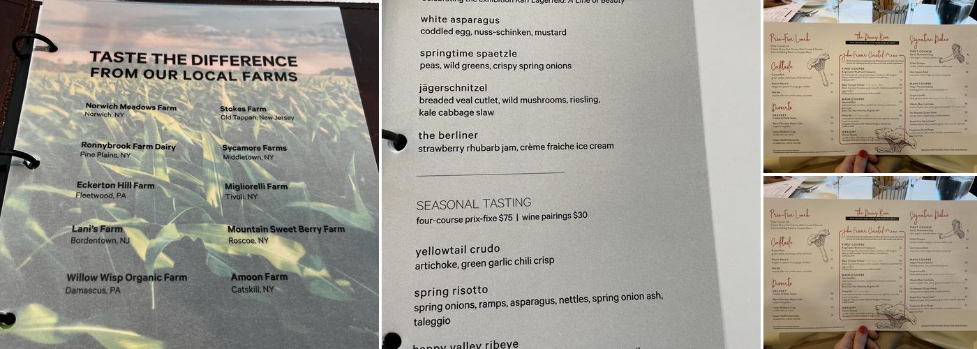 The Met Dining Room Menu