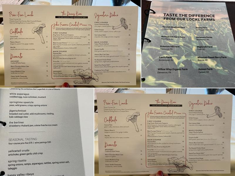The Met Dining Room Menu