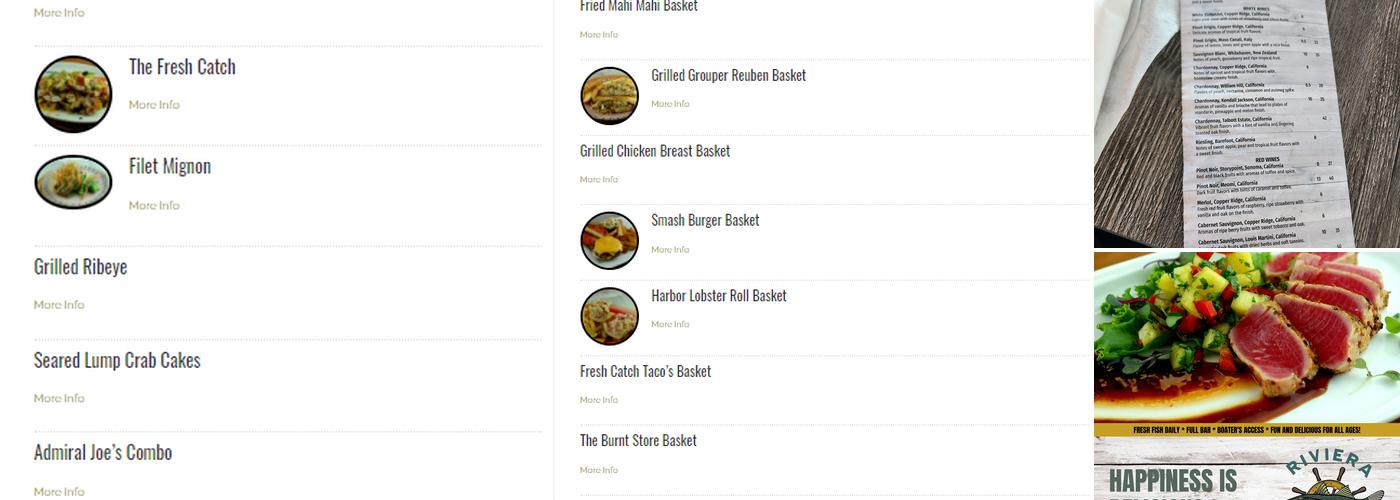 Riviera Bar and Grill Menu