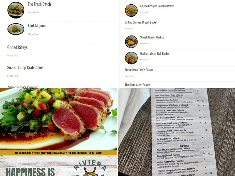 Riviera Bar and Grill Menu