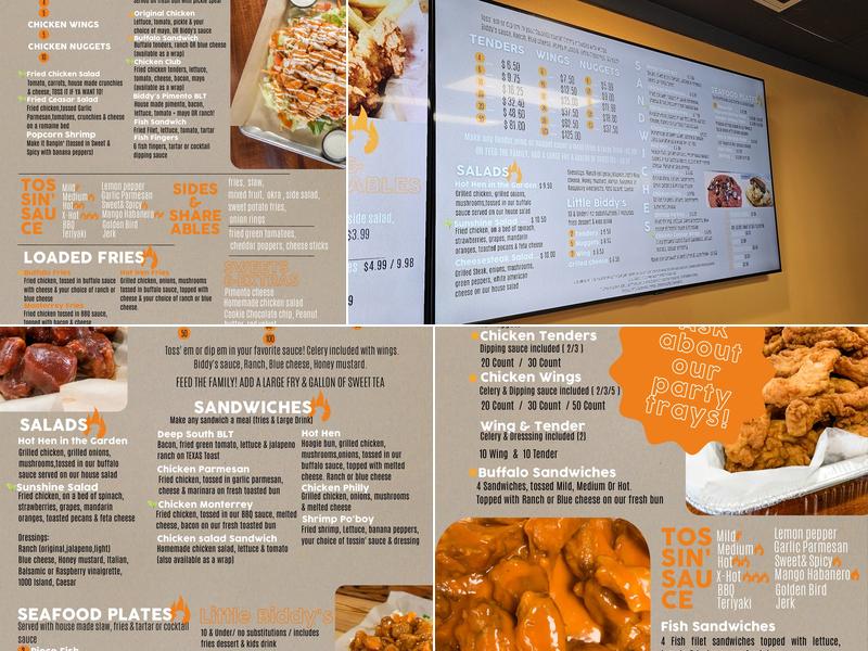 Biddy's Menu