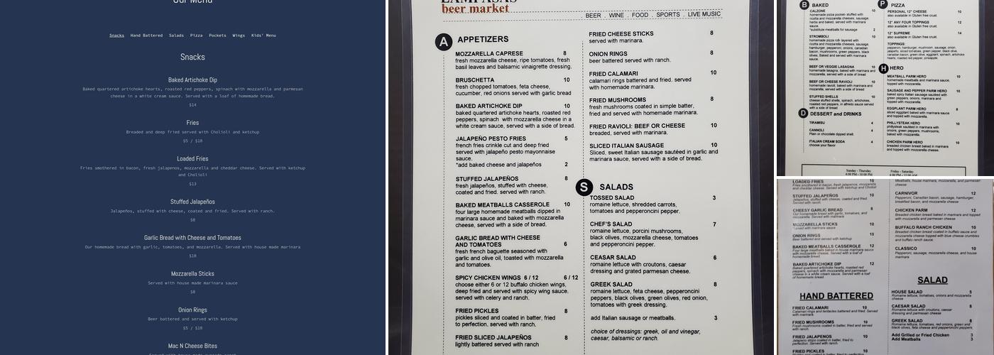 Lampasas Beer Market Menu