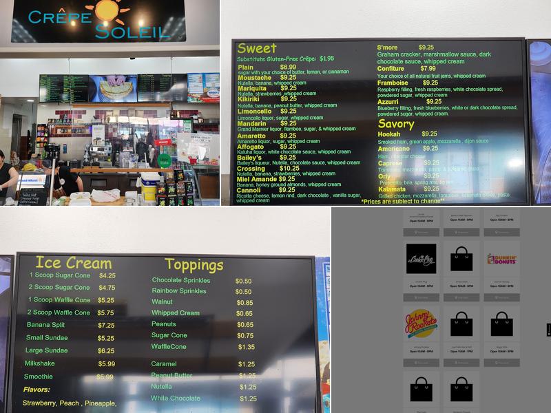 Crêpe Soleil Menu