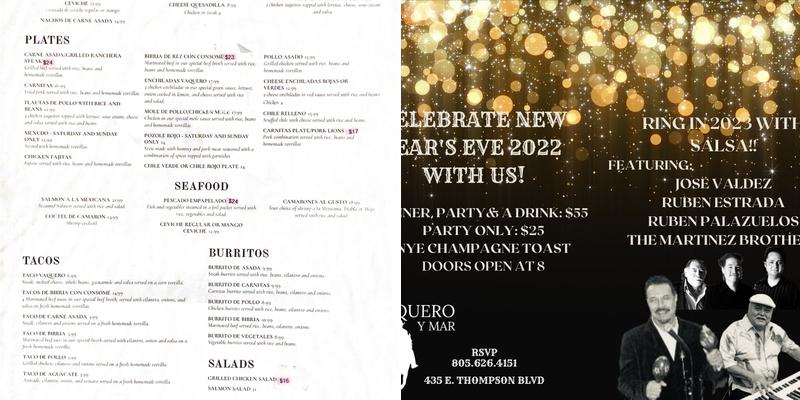 Vaquero Y Mar Menu