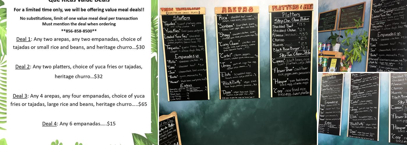 Que Ricas Menu